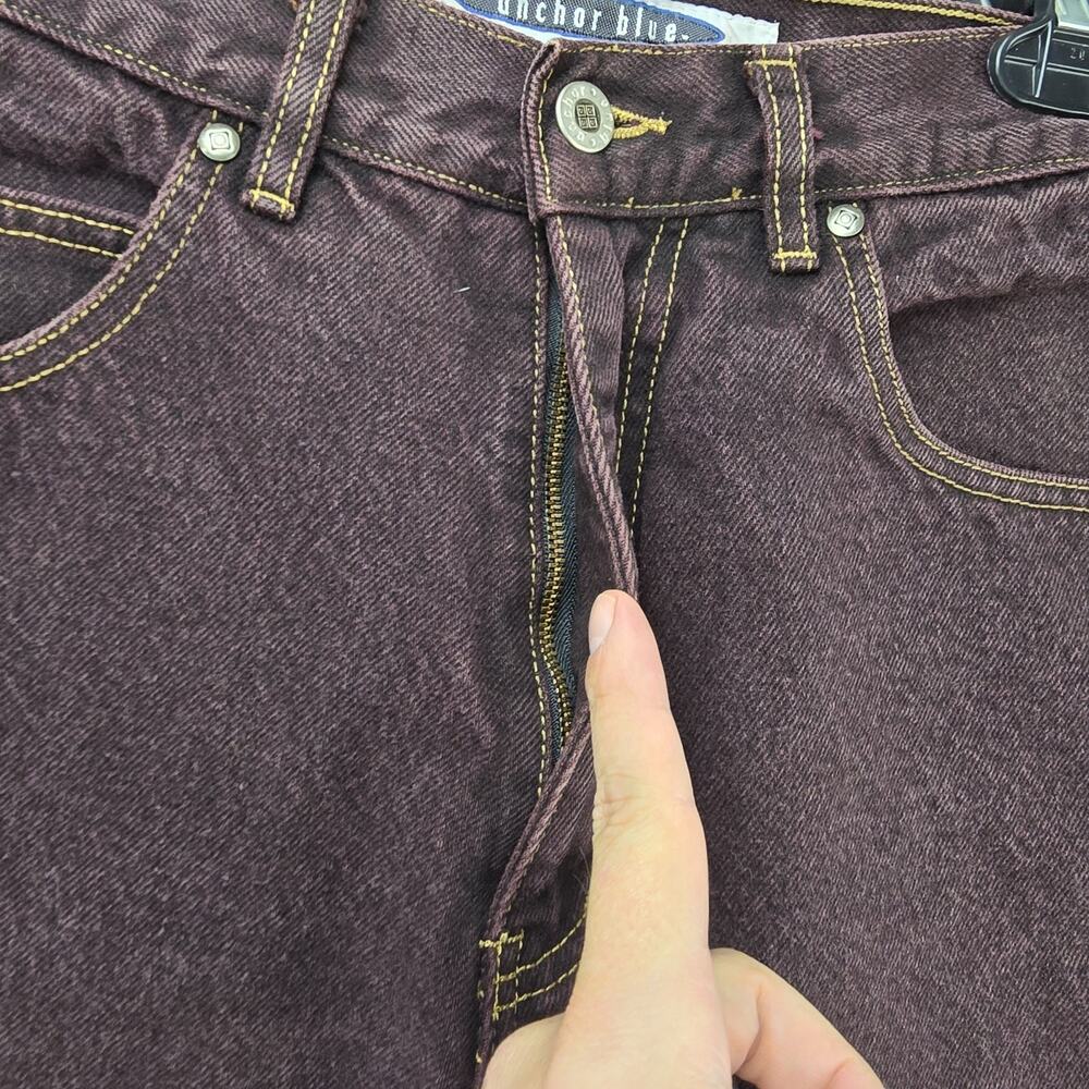 Vintage Anchor Blue Wide Leg Baggy Jeans 33x32 (Fits 30x30) USA Made Skater 90s - Picture 3 of 12